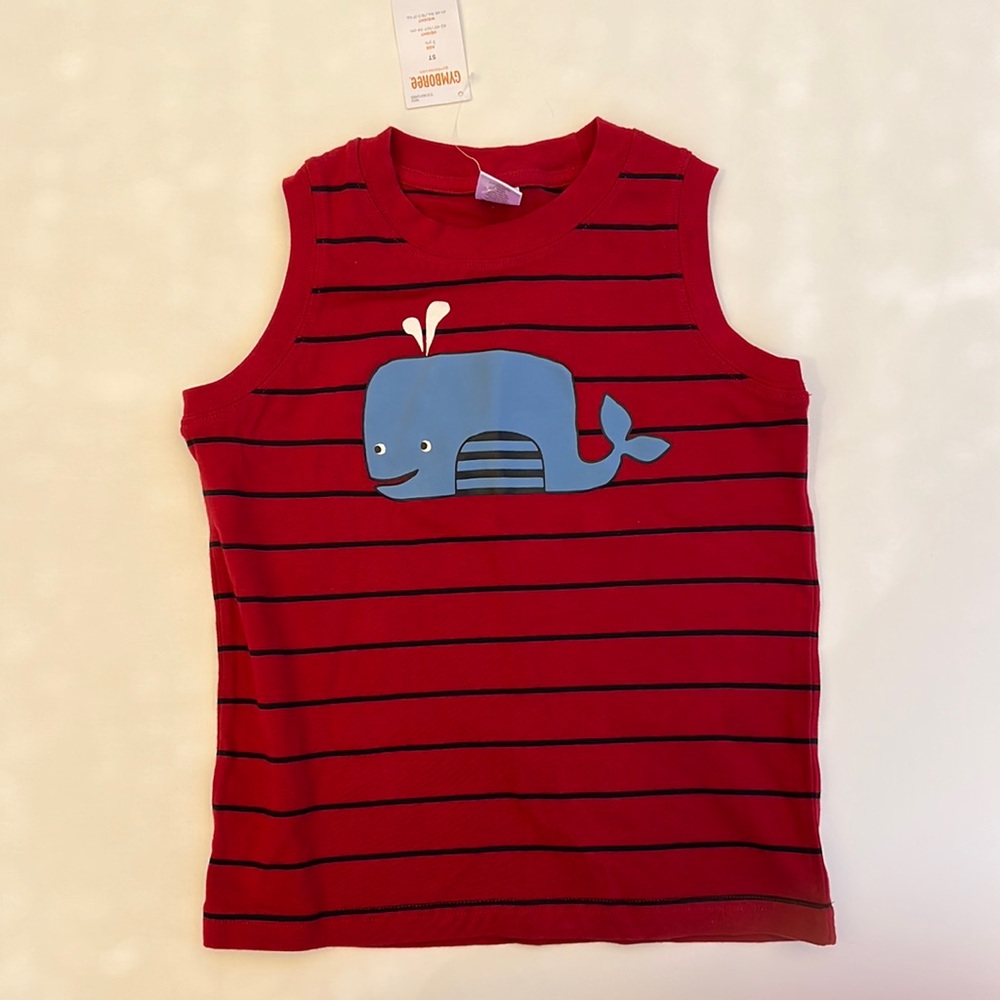Gymboree 5T tank top whale red NWT